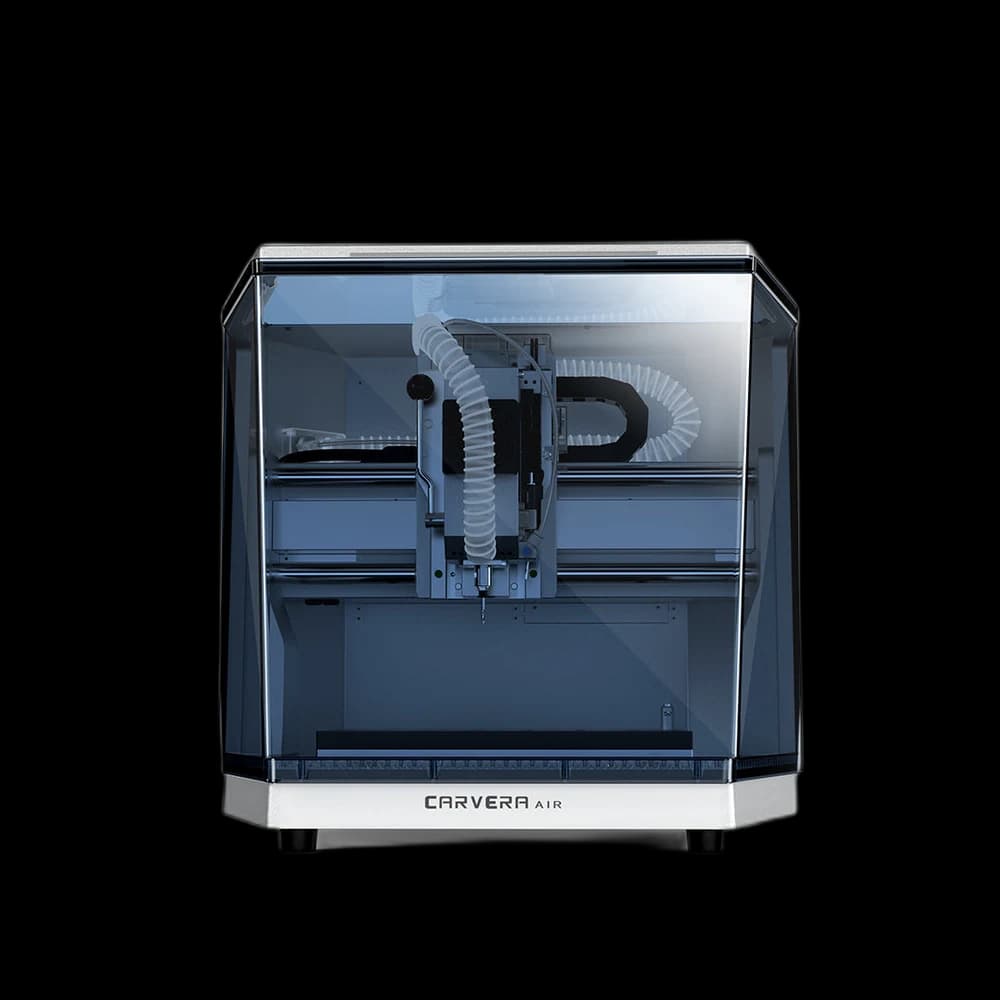 Official Carvera Air desktop CNC product photo with enclosed front door
