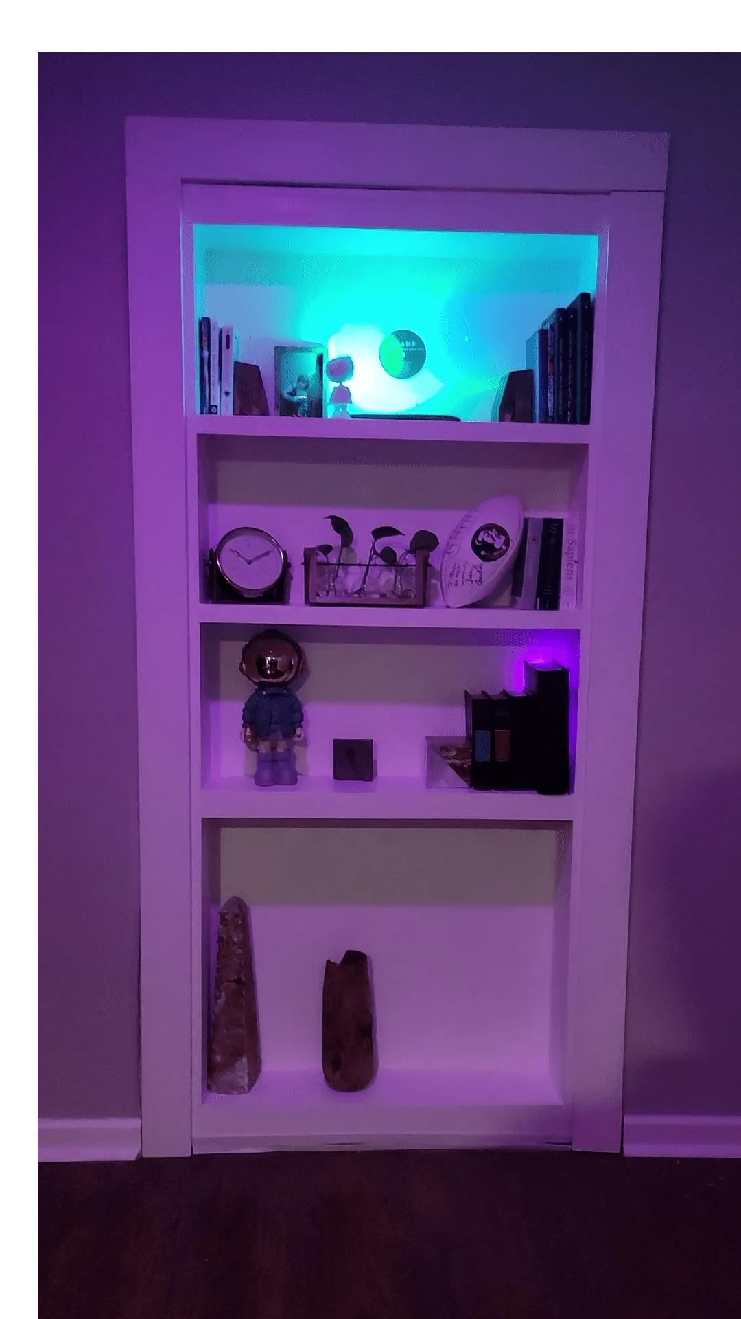 DIY Hidden Doorway Bookcase - finished outswing bookcase