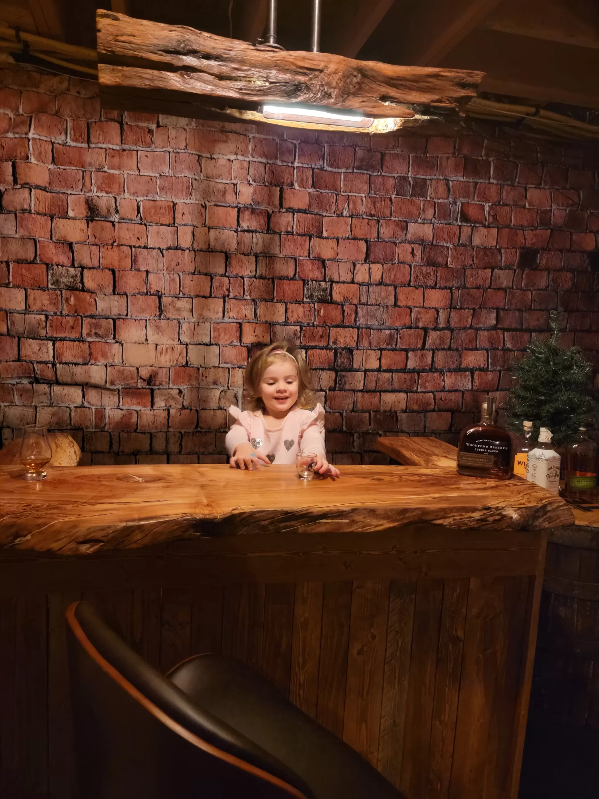 basement bar, DIY build, spalted maple