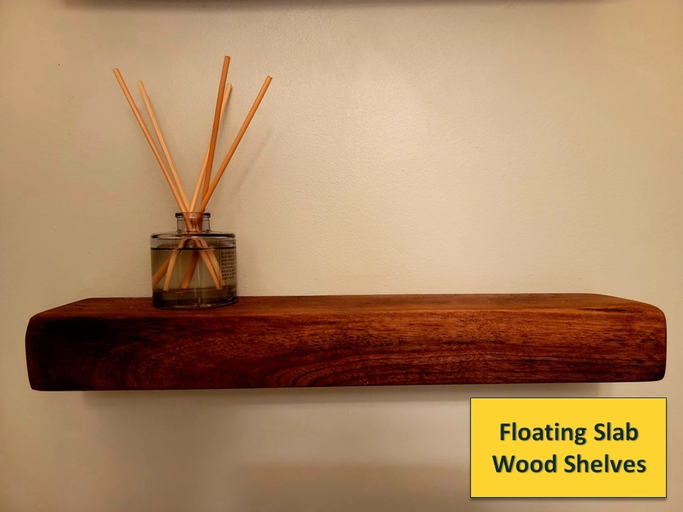 DIY Floating Slab Wood Shelves