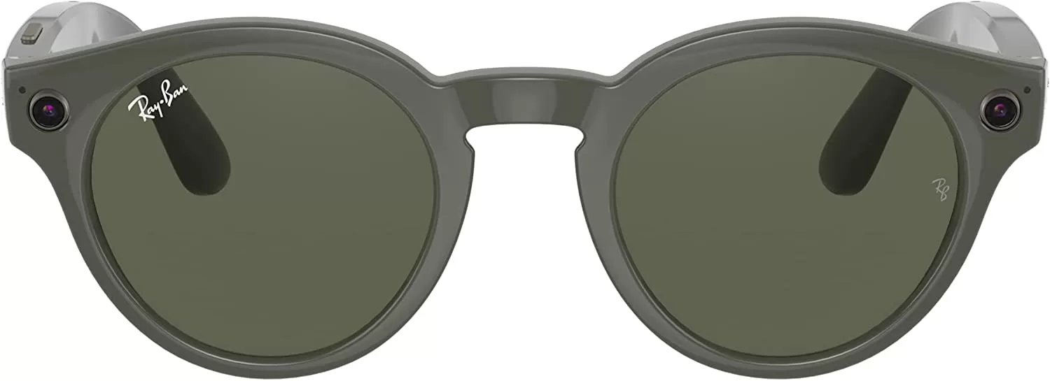 Ray-Ban Stories Round Shiny Olive Transitions G-15 Green product photo